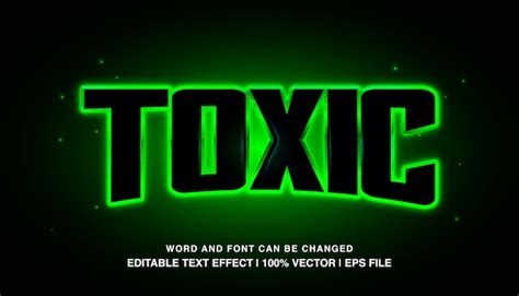 Premium Vector Toxic Editable Text Effect Template 3d Bold Green Neon