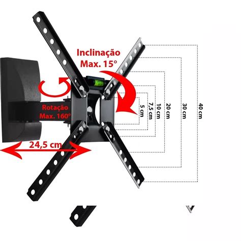 Suporte Articulado Tv Movel Brasforma Sbrp130 Preto 10 A 55 R 70 02