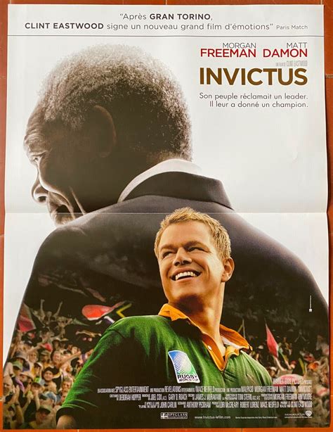 Poster Invictus Matt Damon Clint Eastwood Rugby Africa Of 15 1116x23 5