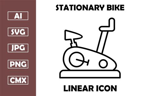 Stationary Bike Vector Line Icon Design Graphic by Pexelpy · Creative ...