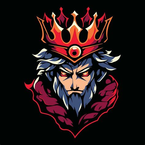 King Crown Head Mascot Logo for Esport. King Crown T-shirt Design. King ...