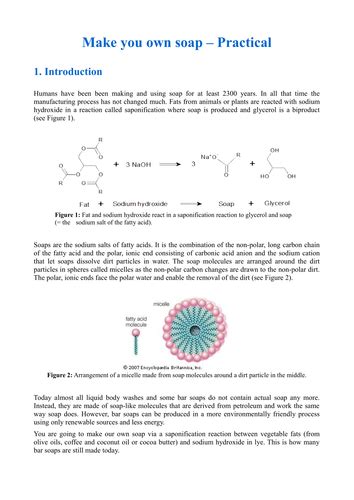 Saponification Practical Make Your Own Soap Teaching Resources