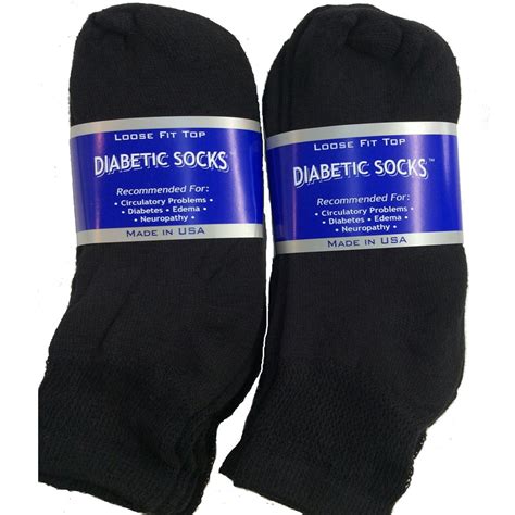 Creswell Sock Mills 6 Pairs Of Mens Black Diabetic Ankle Socks 13 15 King Size Made In Usa