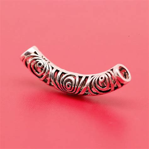 Sterling Silver Spiral Tube Beads Swirl Bead Whirlpool Bead Swooping