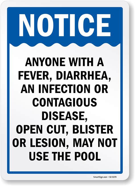 Notice Anyone With Fever May Not Use The Pool Sign, SKU: S2-5379