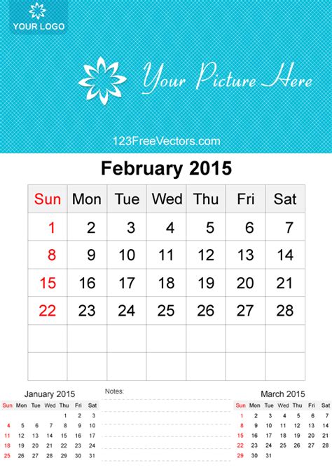 February 2015 Calendar Template Vector Free by 123freevectors on DeviantArt