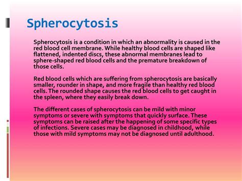 PPT - Spherocytosis: Causes, Symptoms, Daignosis, Prevention and ...