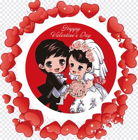 Heart Valentines Day Cartoon Bride ، العروس الكرتون والتعبئة والتغليف