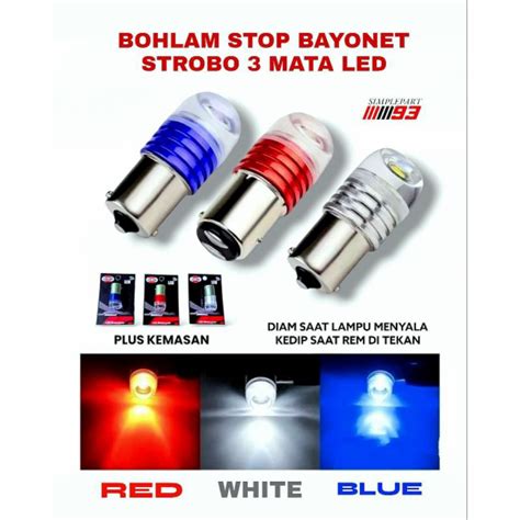 Jual Bohlam Lampu Stop Belakang Bayonet Strobo Led Dc Flash Kedip