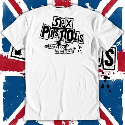 SEX PISTOLS Anarchy in the UK polera hombre serigrafía blanca