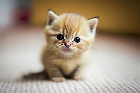 Adorable Baby Portrait of an Orange Kitten. Feline Face and Whiskers on ...