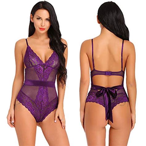 Joyaria Sexy Purple Lace One Piece Lingerie For Women For Sex Teddy