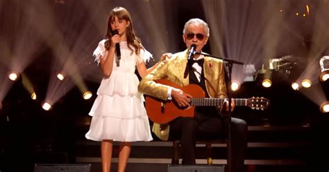 Andrea Bocelli And Year Old Daughter Virginia Collaborate In A