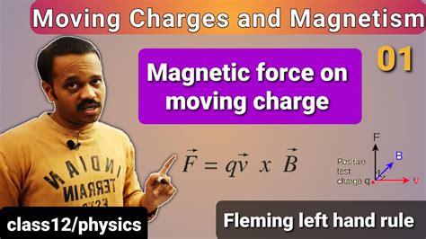 Moving Charges And Magnetism 01 Introduction Magnetic Force On Moving Charge Fleming Left