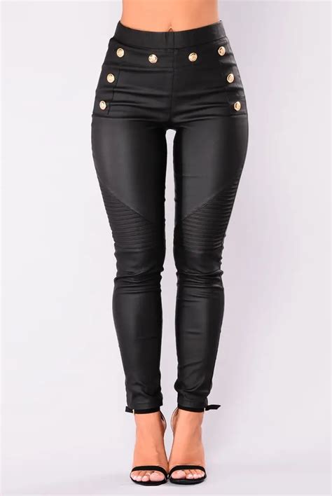 Sexy Women Pants 2017 Newest Pop Skinny Faux Leather Stretch Jeggings