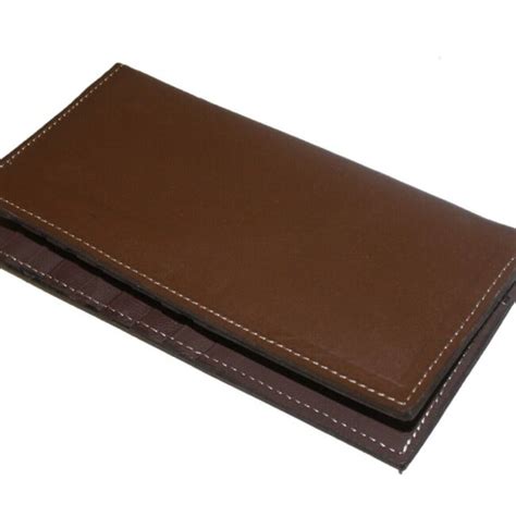 Mens Western Wallet Genuine Leather Tall Bi Fold Rodeo Cowboy Brown