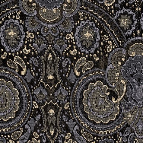 Fabric Polyester Jacquard RT7817E 001 Paisley Gunmetal Richard Tie