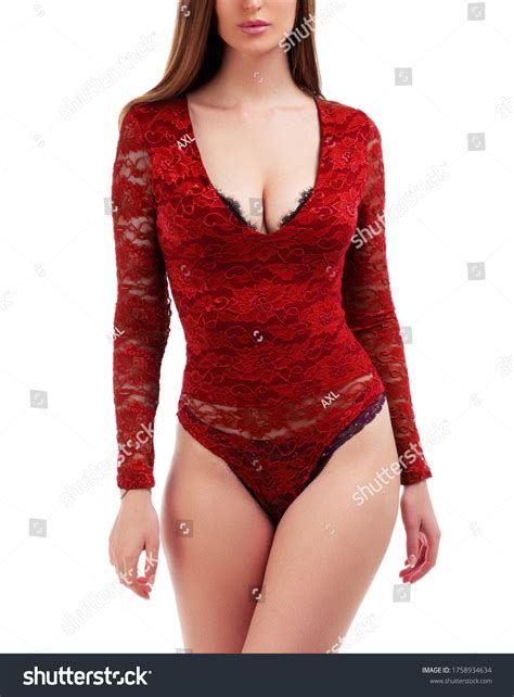 Sexy Woman Wearing Red Lingerie Isolated Stock Photo Shutterstock
