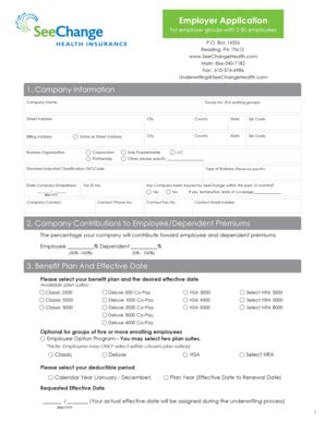 Fillable Online Employer Application Form Superagent Fax Email Print