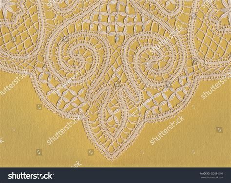 Brussels Lace On Gold Background Color Stock Photo 620584109 Shutterstock