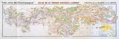 Map Of The Champagne Region Valley Of The Marne And L Aisne Giclee