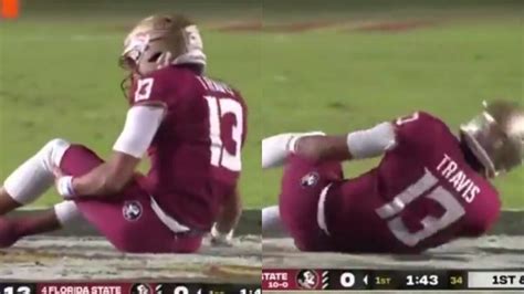 WATCH: FSU QB Jordan Travis carted off the field after suffering a ...