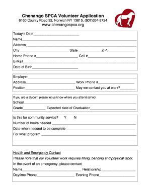 Chenango Spca - Fill and Sign Printable Template Online