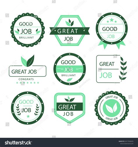 Job Great Job Stickers Logo School Stock Vector (Royalty Free ...