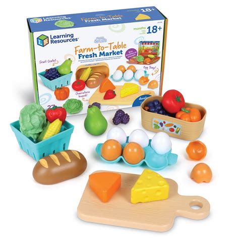 Learning Resources Farm-to-Table Fresh Market Set, Play Food, Kids