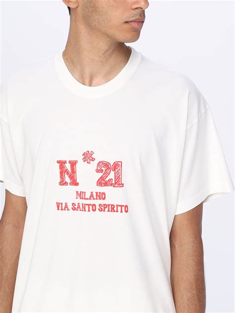 N° 21 T Shirt For Man Yellow Cream N° 21 T Shirt F0714003 Online