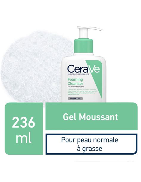 CERAVE Gel Moussant Nettoyant Peau Normale à Grasse 236ml