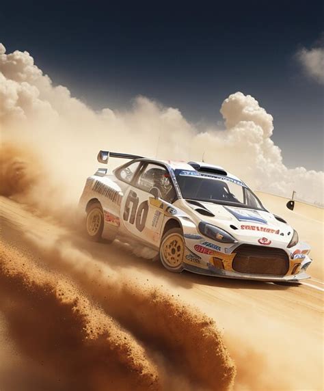 Premium AI Image | rally car on dirt track