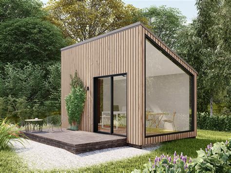 Backyard Office Studio House Plans, 10'x16' Modern Garden Room ,modular