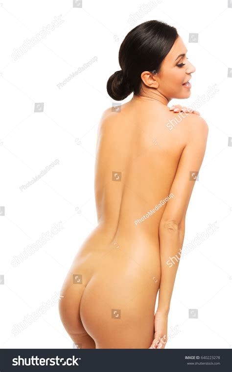 Slim Topless Woman Touching Her Shoulder Stock Photo Edit Now