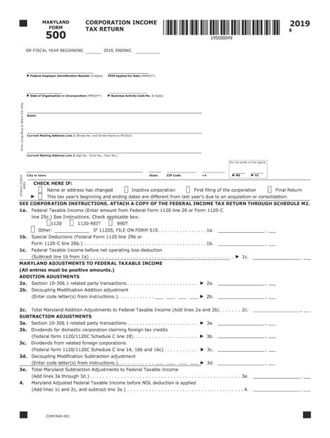 2019 2021 Md Form 500 Fill Online Printable Fillable Blank Pdffiller