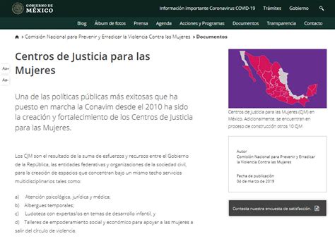 Directorio De Los Centros De Justicia Para Mujeres Genero