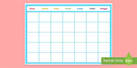 template kalender kosong