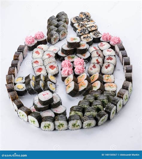 Japanese Food Restaurant Sushi Maki Gunkan Roll Plate Or Platter Set