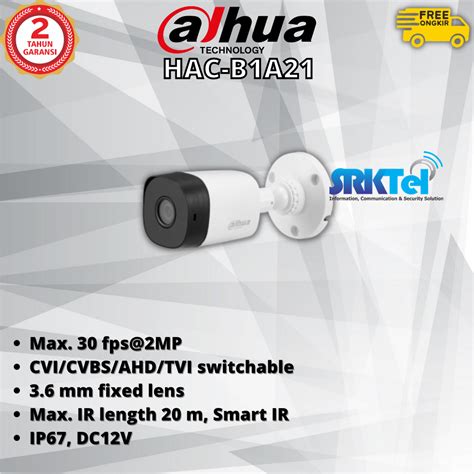 Jual Dahua DH HAC B1A21P Kamera CCTV 2MP 1080p Outdoor Shopee Indonesia