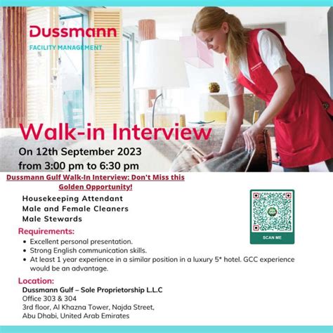 Dussmann Gulf Walk In Interview Dont Miss This Golden Opportunity