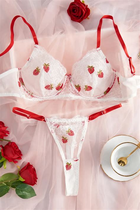 White Embroidered Lace Lingerie Set Newme