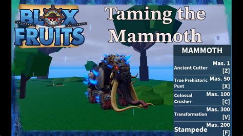 Taming The Mammoth Fruit Blox Fruits Youtube