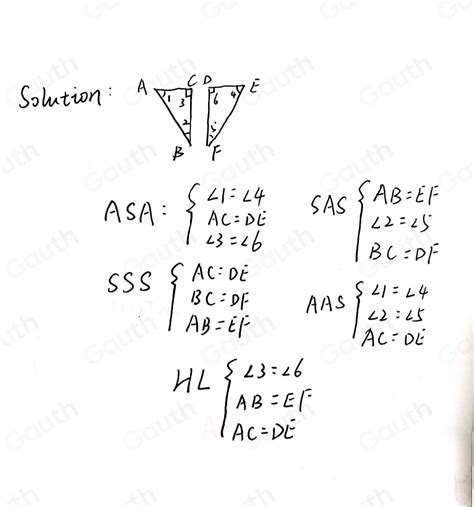 Solved C For Each Pair Of Triangles Tell The Theorem ASA SSS SAS