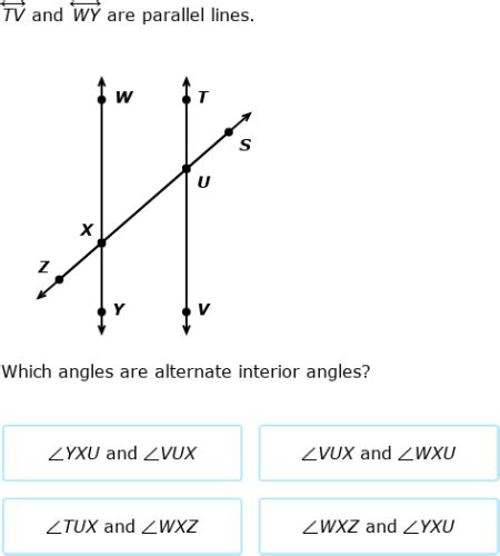 Ixl Identify Alternate Interior And Alternate Exterior Angles 7th