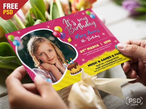 Birthday Invitation Card Psd Template Free Infoupdate Org