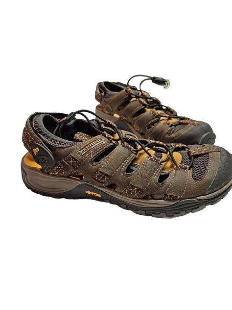 Merrell Mens Continuum Vibram Brown Shoes Sandals Si Gem