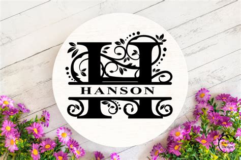 Monogram Letter H Split Monogram Letter H Svg Dxf Png By Lusiko