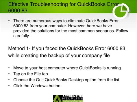 PPT 5 Best Tutorial To Fix QuickBooks Error 6000 83 PowerPoint