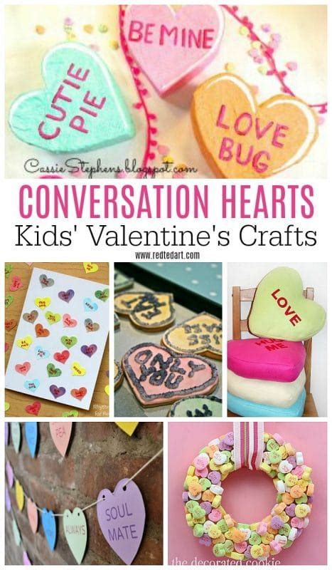 Conversation Heart Crafts - Red Ted Art - Kids Crafts