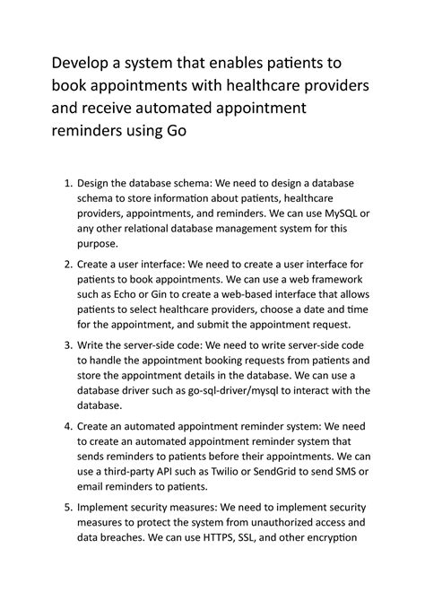 Automated Appointment Reminders Go Develop A System That Enables